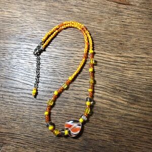 Seaside Vibe Collection Heart Glass Bead Necklace